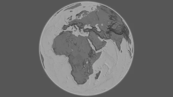 以苏丹为中心的Bilevel全球地图 — 图库照片