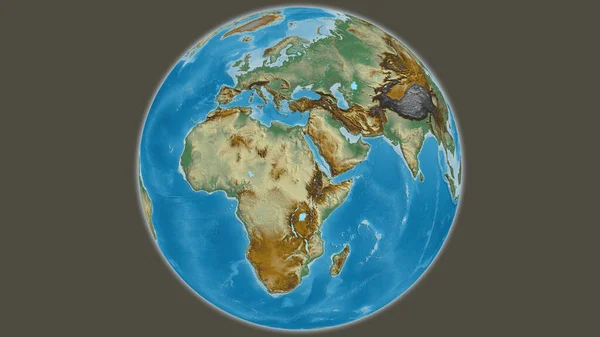 Relief Globe Map Gecentreerd Soedan — Stockfoto