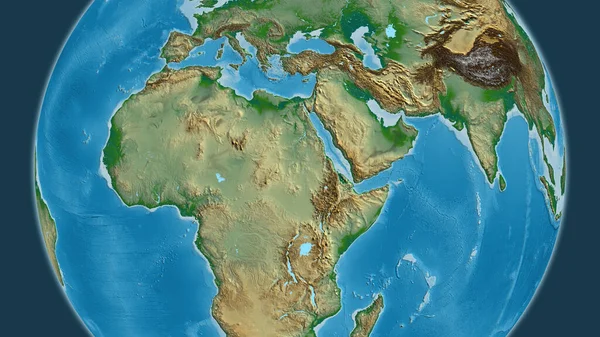 Physical Map Centered Sudan Neighborhood Area — Stock Photo, Image