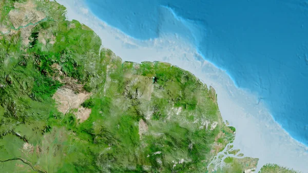 Primo Piano Della Mappa Dell Asatellite Incentrata Sul Suriname — Foto Stock