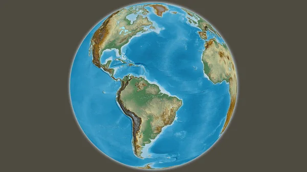 Карта Рельєфу Земної Кулі Центром Суринамі — стокове фото