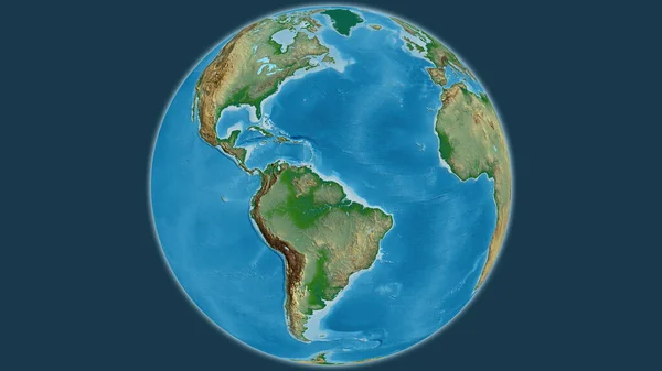 スリナムを中心とした物理的な地球地図 — ストック写真
