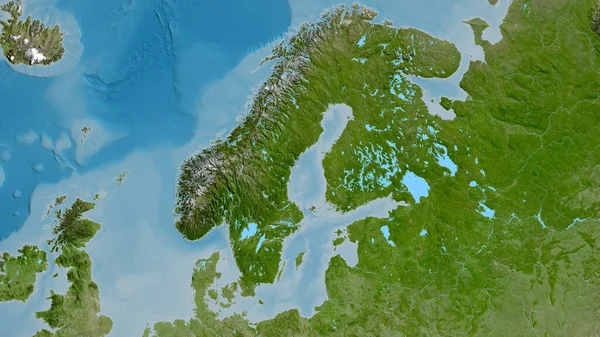 Primer Plano Mapa Centrado Suecia — Foto de Stock