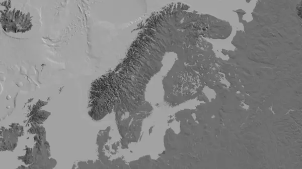 스웨덴을 중심으로 지도의 — 스톡 사진