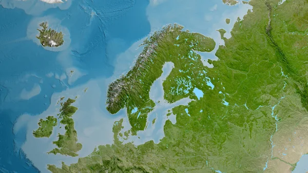 Δορυφορικός Χάρτης Επίκεντρο Την Περιοχή Της Σουηδίας — Φωτογραφία Αρχείου