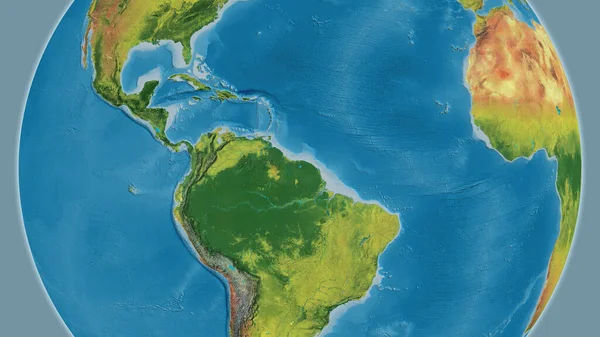 Mapa Topograficzna Skoncentrowana Okolicy Surinamu — Zdjęcie stockowe
