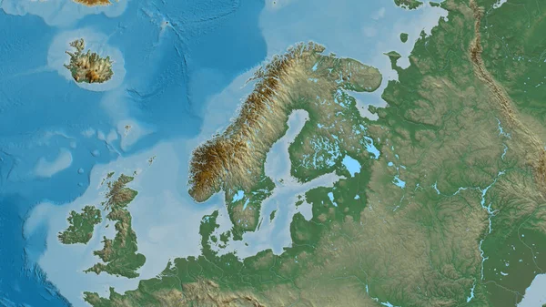Reliéfní Mapa Zaměřená Oblast Sousedství Švédska — Stock fotografie