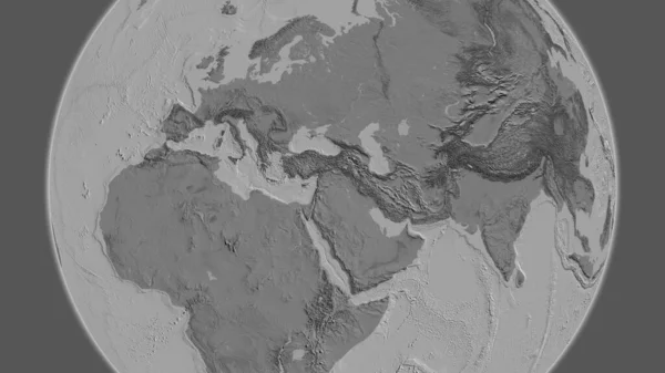 Bilevel Globe Map Zaměřením Sýrii — Stock fotografie