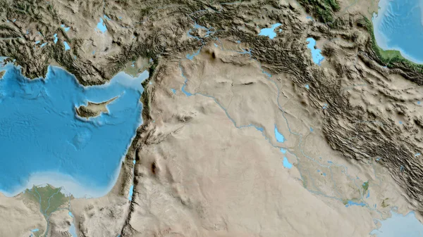 Primo Piano Della Mappa Asatellite Incentrata Sulla Siria — Foto Stock