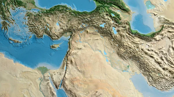 シリア周辺を中心とした衛星地図 — ストック写真