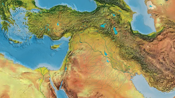 Топографічна Карта Центром Околиці Сирії — стокове фото