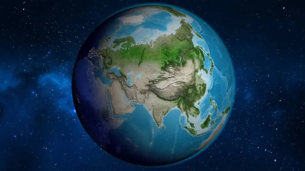 Satellite globe map centered on Tajikistan