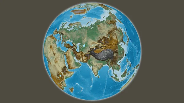 Mapa Del Globo Alivio Centrado Tayikistán — Foto de Stock