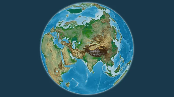 Fyzická Mapa Glóbu Soustředěná Tádžikistán — Stock fotografie