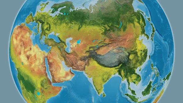以塔吉克斯坦邻近地区为中心的地形图 — 图库照片
