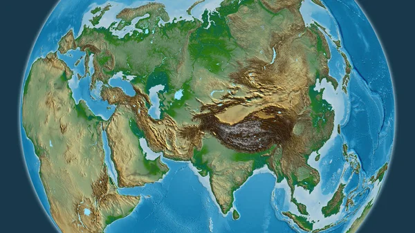 Fyzická Mapa Soustředěná Okolí Tádžikistánu — Stock fotografie