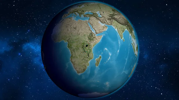 Carte Globe Satellite Centrée Sur Tanzanie — Photo