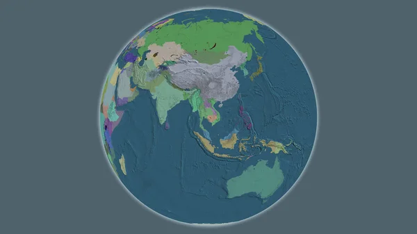 Administracyjna Mapa Globu Skupiona Tajlandii — Zdjęcie stockowe