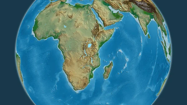 Physical Map Centered Tanzania Neighborhood Area — Stock Photo, Image