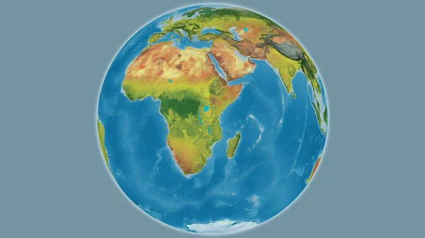Topografische Wereldkaart Gecentreerd Tanzania — Stockfoto