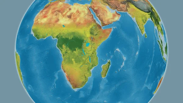 以坦桑尼亚邻近地区为中心的地形图 — 图库照片