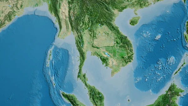 Close Mapa Satélite Centrado Tailândia — Fotografia de Stock