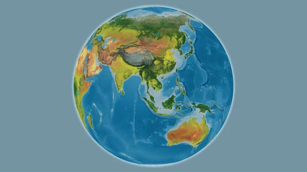 Topographic Globe Map Centered Thailand — Stock Photo, Image