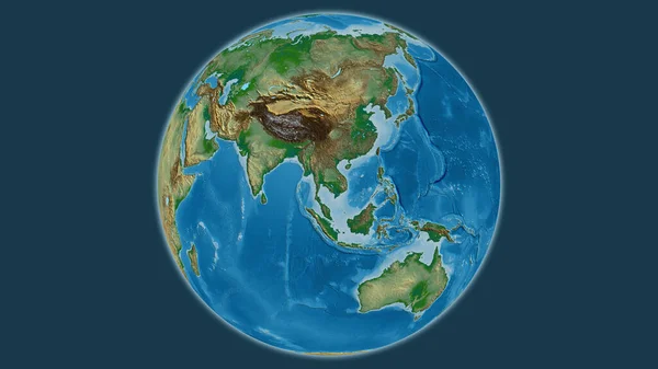 Carte Physique Globe Centrée Sur Thaïlande — Photo