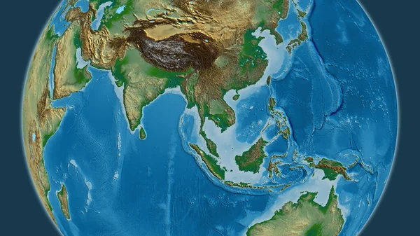 Mapa Físico Centrado Área Bairro Tailândia — Fotografia de Stock