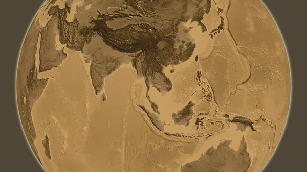 타이의 지역을 중심으로 세피아 — 스톡 사진