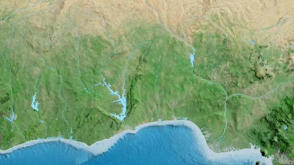Togo Merkezli Asatelit Haritanın Yakın Plan Görüntüsü — Stok fotoğraf