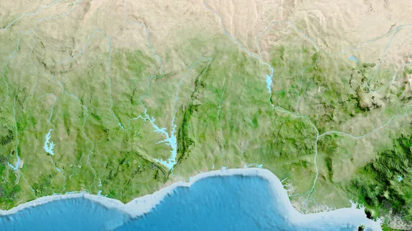 Close Asatellite Map Centered Togo — Stock Photo, Image