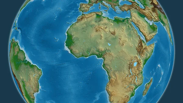 Fizyczna Mapa Skupiona Okolicy Togo — Zdjęcie stockowe