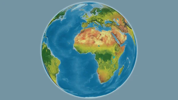 Topographic Globe Map Centered Togo — Stock Photo, Image