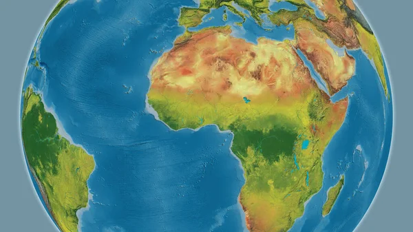 Topografische Kaart Gecentreerd Togo Buurt — Stockfoto