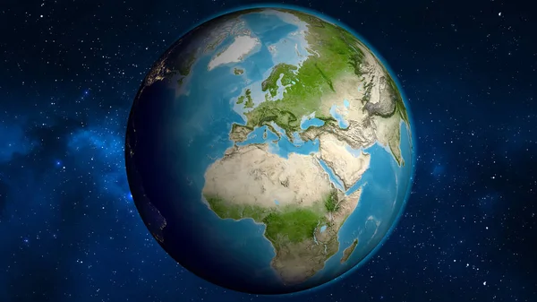 Tunus Merkezli Uydu Küresel Haritası — Stok fotoğraf