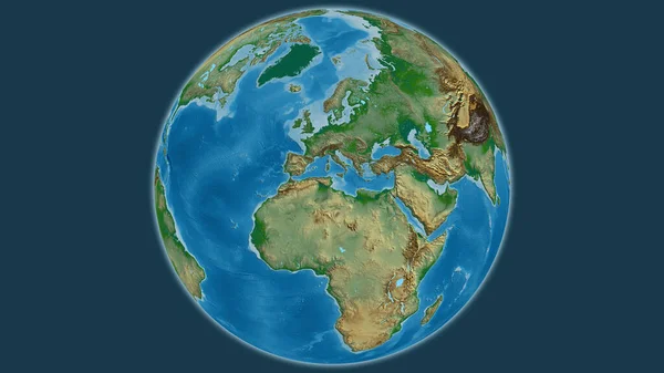 チュニジアを中心とした物理的な地球地図 — ストック写真