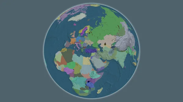 Mapa Globu Administracyjnego Skupiona Turkiye — Zdjęcie stockowe