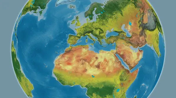 지도는 튀니지의 지역을 중심으로 제작되었다 — 스톡 사진