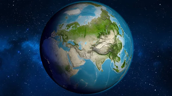 Türkmenistan Merkezli Uydu Küresel Haritası — Stok fotoğraf