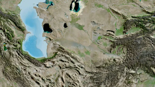 Close Asatellite Map Centered Turkmenistan — Stock Photo, Image