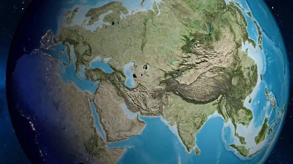 Satellietkaart Gecentreerd Turkmenistan Buurt Gebied — Stockfoto