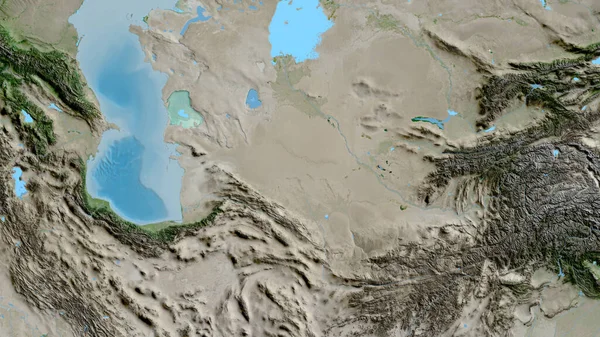 トルクメニスタンを中心とした衛星地図のクローズアップ — ストック写真