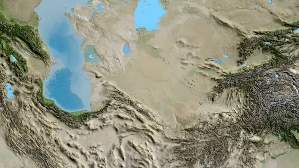 Nahaufnahme Einer Asatelliten Karte Mit Turkmenistan Zentrum — Stockfoto