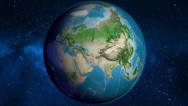 Türkmenistan Merkezli Uydu Küresel Haritası — Stok fotoğraf