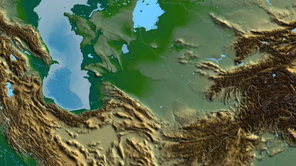 Zbliżenie Mapy Afizycznej Skoncentrowanej Turkmenistanie — Zdjęcie stockowe