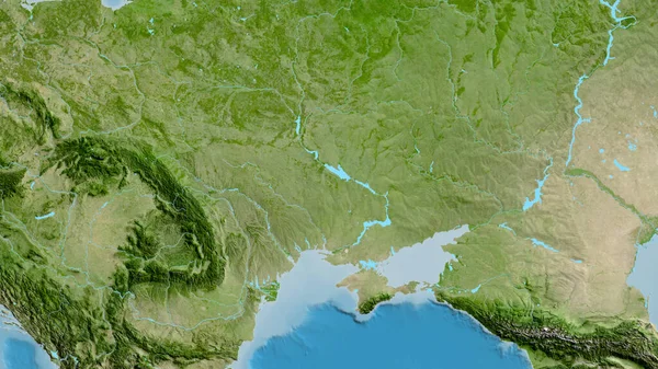Close Asatellite Map Centered Ukraine — Φωτογραφία Αρχείου
