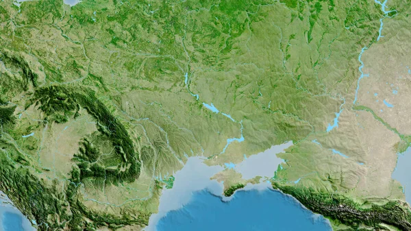 Close Asatellite Map Centered Ukraine — Stock Photo, Image