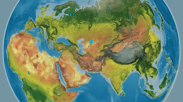 Topographic map centered on Turkmenistan neighborhood area