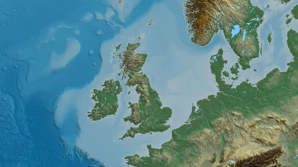 Zbliżenie Mapy Skupionej Zjednoczonym Królestwie — Zdjęcie stockowe